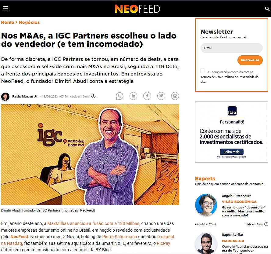 Nos M&As, a IGC Partners escolheu o lado do vendedor (e tem incomodado)